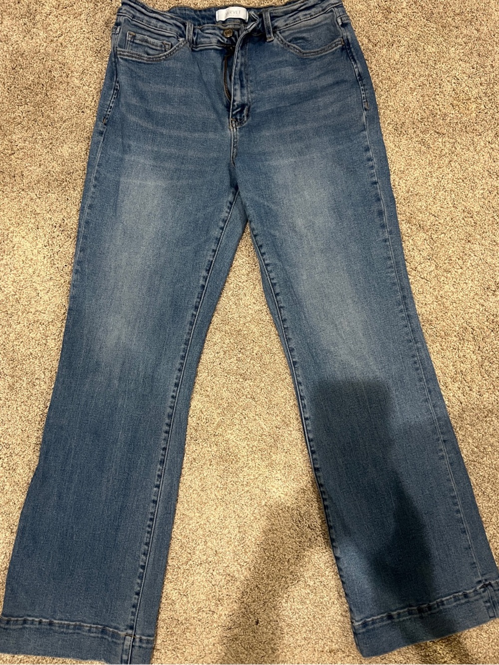 VERVET BY FLYING MONKEY Blue Wide-Leg Flare Jeans